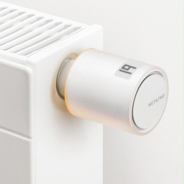 Tête thermostatique connectée Netatmo sur radiateur — affichage digital et pilotage à distance par Hecker & Frères Énergie (HFE) à Lille